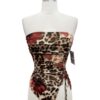 Savanna Rose Asymmetrical Tube Top – Printed Cotton-Blend