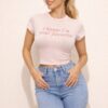 Cropped Baby Tee with Subtle Graphic Print