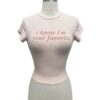 Cropped Baby Tee with Subtle Graphic Print