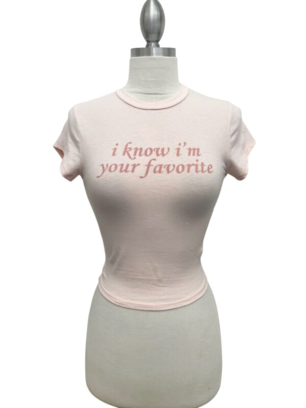 Cropped Baby Tee with Subtle Graphic Print