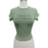 Cropped Fitted Baby Tee with Subtle Graphic