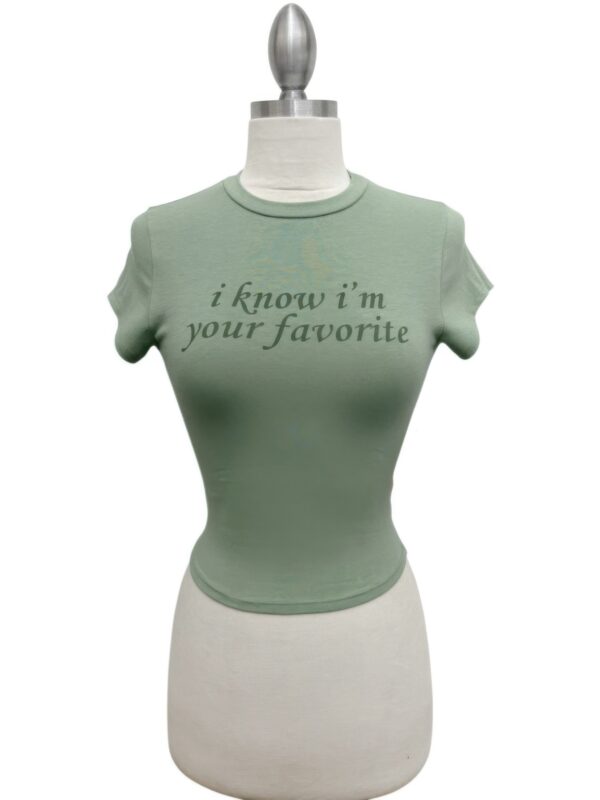 Cropped Fitted Baby Tee with Subtle Graphic