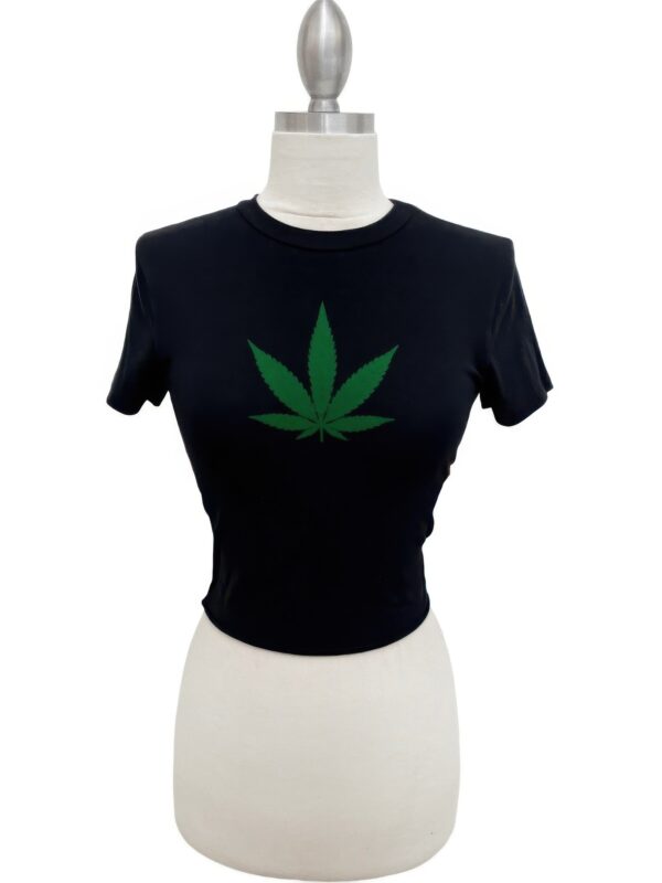 Cannabis Leaf Crop Tee – Screen-Print Graphic