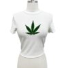 Cannabis Leaf Crop Tee – Screen-Printed Graphic