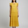 Mlle Gabrielle Cap Sleeve Ruffle-Hem Dress
