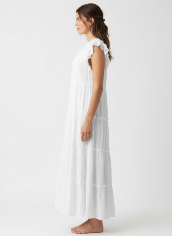 Gabrielle Ruffle Cap Sleeve Dress – Rayon-Blend