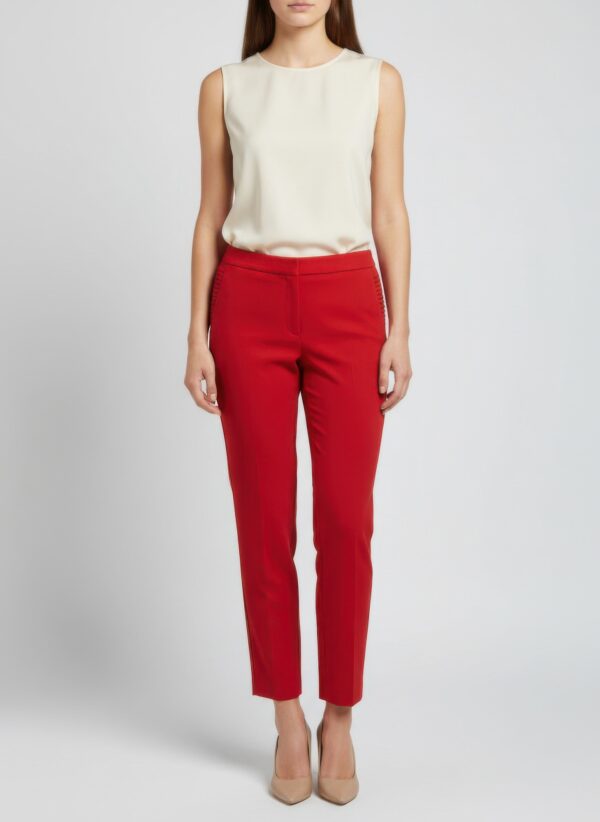 Zac & Rachel Ruffle-Pocket Slim Ankle Pants