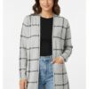Open Cardigan Sweater – Autumn-Print Lightweight Knit