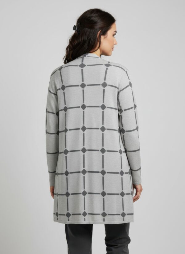 Open Cardigan Sweater – Autumn-Print Lightweight Knit