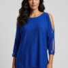 Cable & Gauge Pullover Sweater with Grommet Sleeves