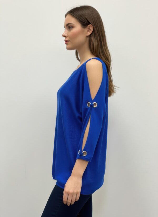 Cable & Gauge Pullover Sweater with Grommet Sleeves