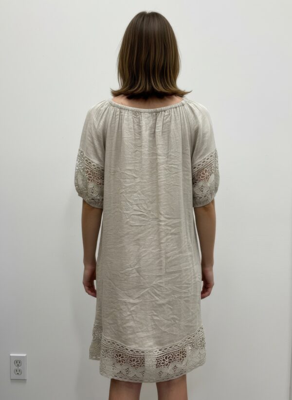 Mlle Gabrielle Crochet-Trim Short Sleeve Dress