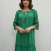 Gabrielle Elbow Sleeve Dress with Crochet & Tassels