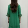Gabrielle Elbow Sleeve Dress with Crochet & Tassels
