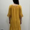 Solid Elbow-Sleeve Dress with Crochet Detail