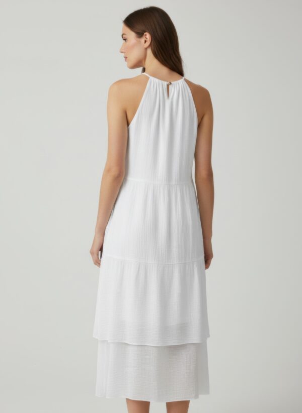 Mlle Gabrielle Sleeveless Dress with Gold Necklace Detail