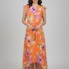 Shelby & Palmer Floral Ruffle-Sleeve Dress – Asymmetrical Hem