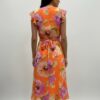 Shelby & Palmer Floral Ruffle-Sleeve Dress – Asymmetrical Hem