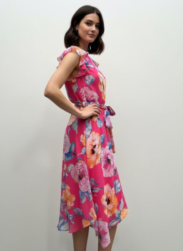 Shelby & Palmer Floral Ruffle-Sleeve Dress