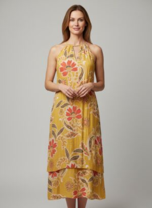 Mlle Gabrielle Floral High-Low Sleeveless Dress
