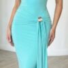 Halter Bodycon Midi Dress with Open Back