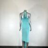 Halter Bodycon Midi Dress with Open Back