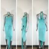 Halter Bodycon Midi Dress with Open Back