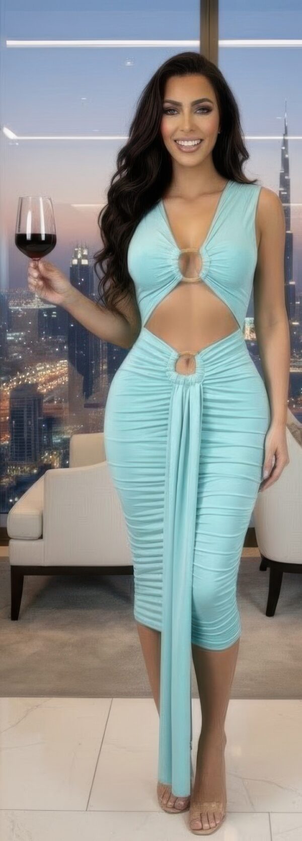 Body-con Midi Dress – Vibrant Stretch Jersey