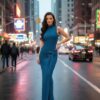 Draped Sleeveless Turtleneck Maxi Dress for Evenings