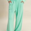 French Terry Wide-Leg Pants – Acid Wash