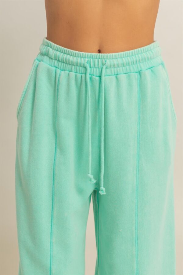 French Terry Wide-Leg Pants – Acid Wash