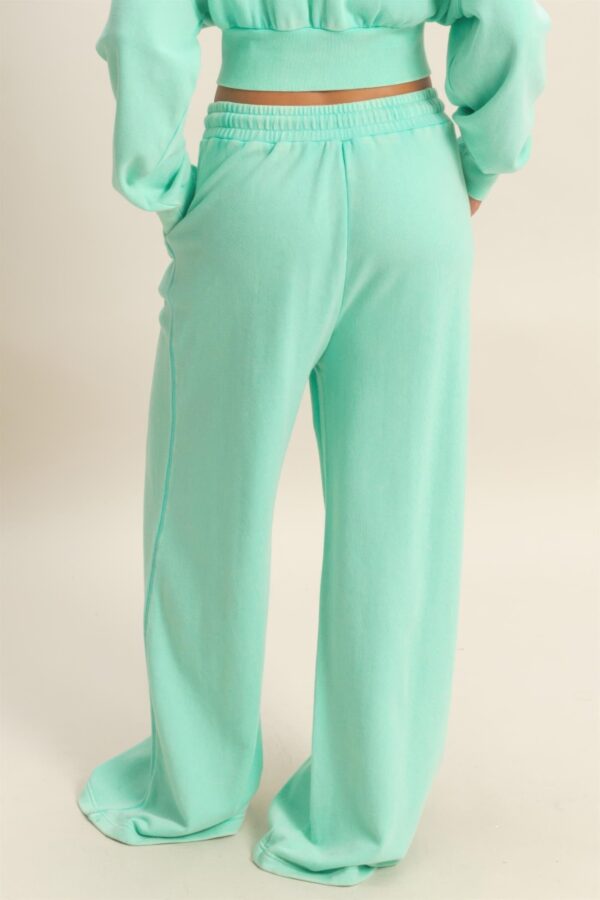 French Terry Wide-Leg Pants – Acid Wash
