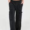 High-Rise Mineral Wash Wide-Leg Cargo Pants