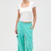 Mineral Wash Wide Leg Cargo Pants – High-Rise Cotton