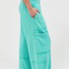 Mineral Wash Wide Leg Cargo Pants – High-Rise Cotton