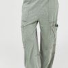 Mineral Wash High-Rise Wide Leg Cargo Pants