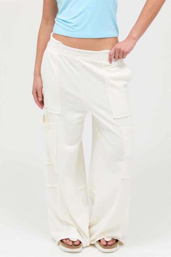 Mineral Wash Wide-Leg Cargo Pants – High Rise