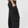High-Rise Mineral Wash Wide-Leg Cargo Pants