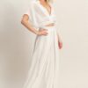 Cropped Collared Wrap Top and Wide-Leg Pants Set