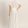 Cropped Collared Wrap Top and Wide-Leg Pants Set