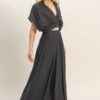 Cropped Collared Wrap Top + Wide-Leg Pants Set