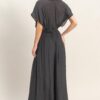 Cropped Collared Wrap Top + Wide-Leg Pants Set
