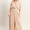 Cropped Collared Wrap Top & Wide-Leg Pants Set