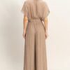 Cropped Wrap Top & Wide-Leg Pants Set – Cotton Blend