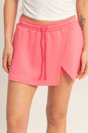Wrap-Front A-Line Skort with Built-In Shorts
