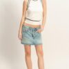 Contrast-Trim Fitted Sleeveless Ribbed Top