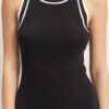 Ribbed Sleeveless Dress – Contrast Trim