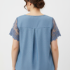Plus Size Lace Yoke Flutter Sleeve Knit Top