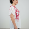 Plus Size Floral Flutter-Sleeve Knit Top – Blue