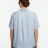 Plus Size Lace-Collar Flutter Sleeve Top with Button Placket